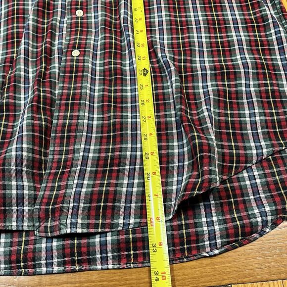 Vintage Ralph Lauren Blake Red Green Plaid Button Up Long Sleeve Shirt Cotton - Picture 4 of 6